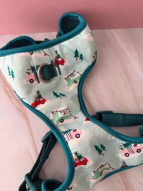 Xmas Cars Adjustable Soft Vest Neoprene Dog Harness - Medium